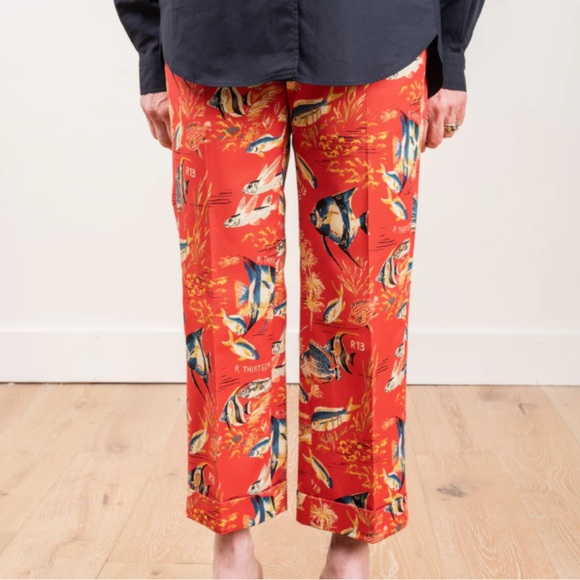 R13 Straight Leg Trouser - Red Fish - Picture 1 of 13